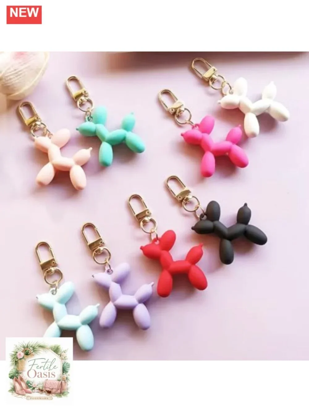 Resin Balloon Dog Keychain Cute Key Chain Bag Charm